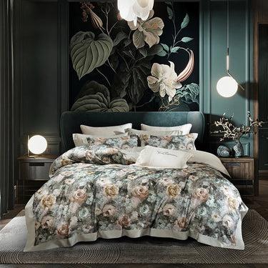Floral Botanical Vintage Oil Painting Natural Lyocell Cotton Soft Bedding Set
